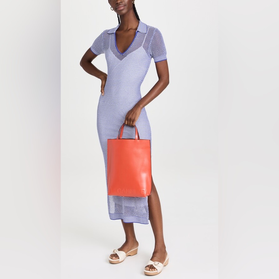Staud Oceane Dress Blue Iris White